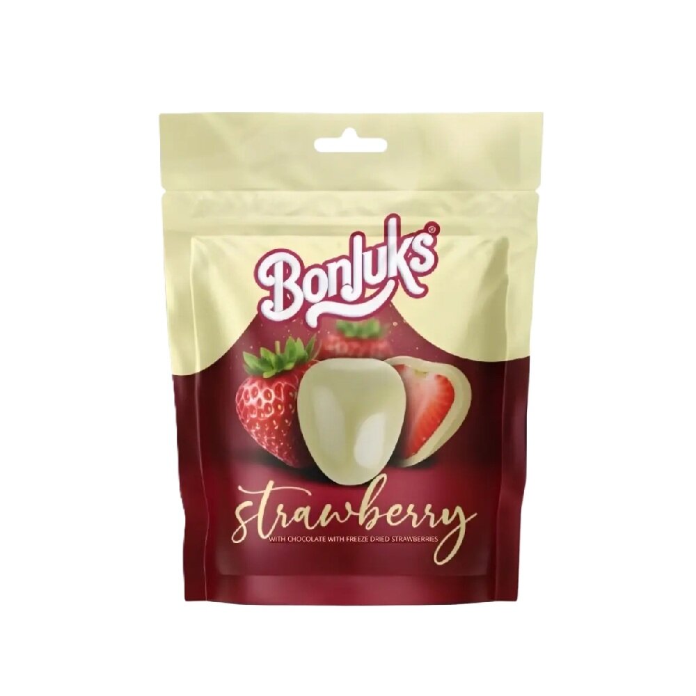 Bonjuks Freeze Dried Strawberry White Chocolate 80g